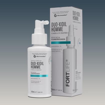 Imagem de Kit 3 Und Tônico Capilar Antiqueda DuoXidil Homme Crescimento Barba e Cabelo 100ml FortLife