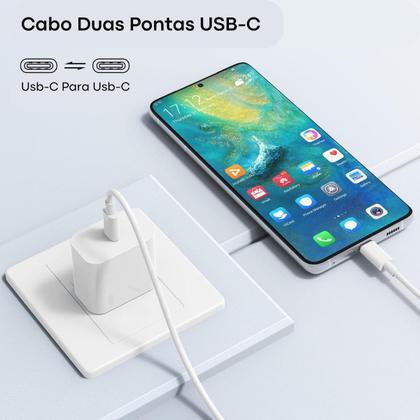 Imagem de Kit 3 Unidades Cabo Duas Pontas USB-C 1 Metro Carregador Rápido
