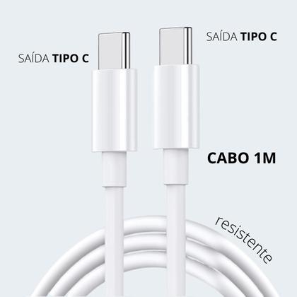 Imagem de Kit 3 Unidades Cabo Duas Pontas USB-C 1 Metro Carregador Rápido