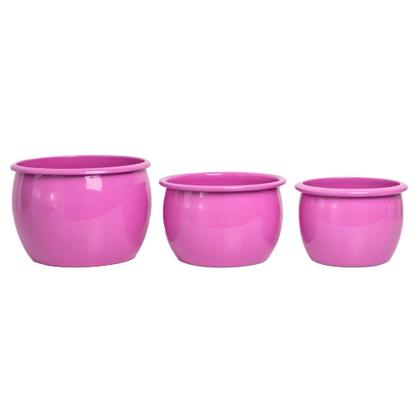 Imagem de Kit 3 unidades De cachepô estilo Caldeirão Pintura Eletrostática 