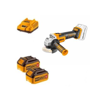 Imagem de Kit 3 unidades - ingco esmerilhadeira angular brushless 4.1/2" a bateria 20v (com 2 baterias)