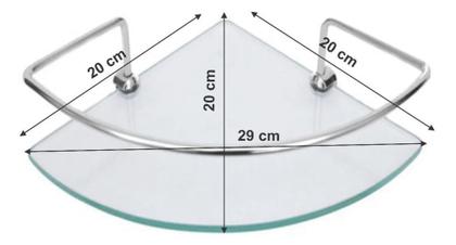 Imagem de Kit 3 Unidades Porta Shampoo De Canto Com Haste Alumínio Polido