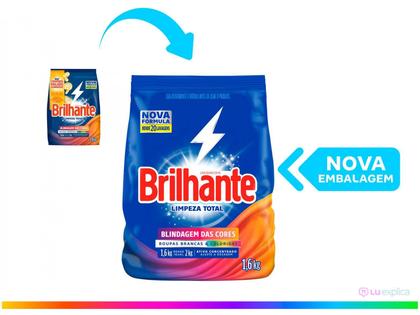 Imagem de Kit 3 Unidades Sabão em Pó Brilhante Limpeza