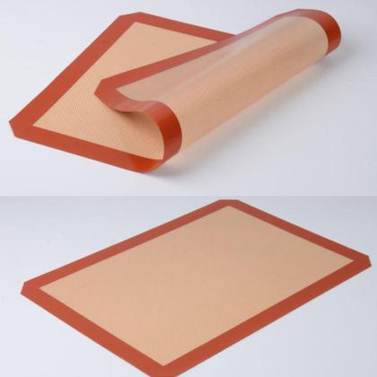 Imagem de Kit 3 Unidades Tapetes Silicone Fibra De Vidro Antiaderente Culinário Resistente Cozinha 40x30