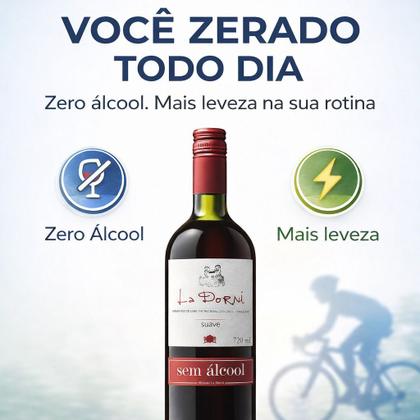 Imagem de Kit 3 unidades - vinho la dorni tinto suave bordô sem álcool 720 ml