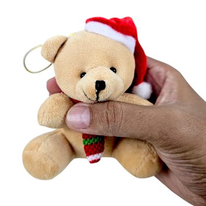 Imagem de Kit 3 Ursinho Natalino Enfeite Arvore de Natal Pelúcia 12cm