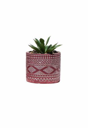 Imagem de Kit 3 Vaso em Cimento Suculenta Planta Artificial Cor Pink