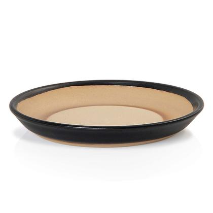 Imagem de Kit 3 Vasos Cachepots Plantas com Pratos e Tampas para o Fundo Porcelana Preto Fosco Pozzani