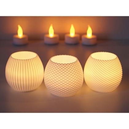 Imagem de Kit 3 Vasos Decorativos Porta-velas Artificiais Modernos Sotisticado