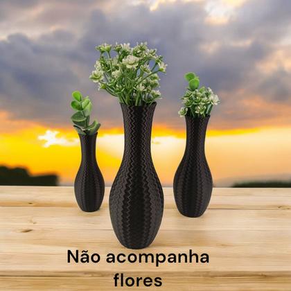 Imagem de Kit 3 Vasos Para Decoração Casa Flores Artificiais Enfeite Para Casa Presente 