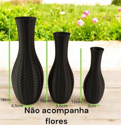 Imagem de Kit 3 Vasos Para Decoração Casa Flores Artificiais Enfeite Para Casa Presente 