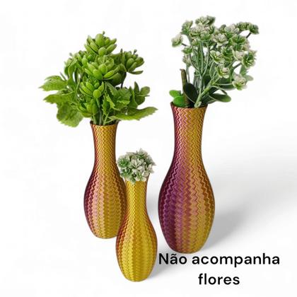 Imagem de Kit 3 Vasos Para Decoração Casa Flores Artificiais Enfeite Para Casa Presente 