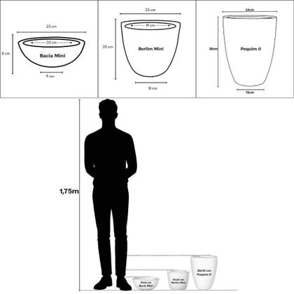 Imagem de Kit 3 Vasos Polietileno Para Plantas Decorativo Cone Bacia -