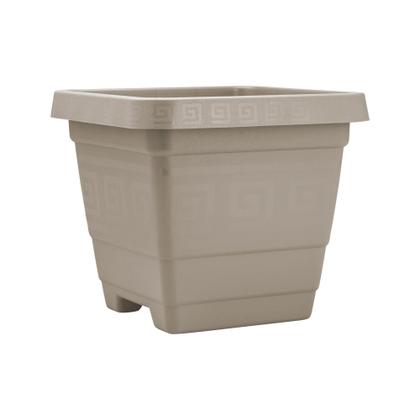 Imagem de Kit 3 Vasos Quadrado Grande Areia 18 Litros Em Plástico Reforçado