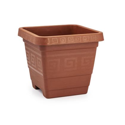 Imagem de Kit 3 Vasos Quadrado Grande Terracota Marrom 18 Litros Plástico Reforçado
