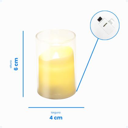 Imagem de Kit 3 Vela Eletrônica Decorativa Led Artificial Luz Amarela