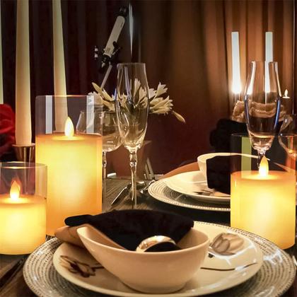 Imagem de Kit 3 Vela Eletrônica Decorativa Led Artificial Luz Amarela