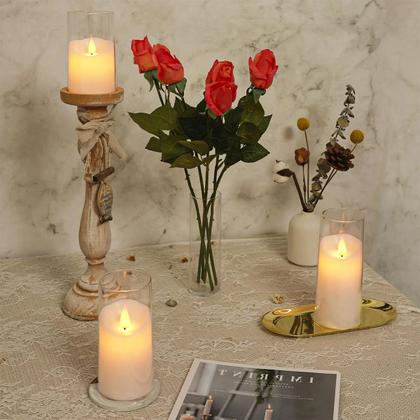 Imagem de Kit 3 Vela Eletrônica Decorativa Led Artificial Luz Amarela