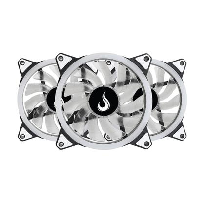 Imagem de Kit 3 Ventoinhas 120mm Rise Mode Energy ARGB 5V Controladora 6 Pinos Controle Remoto