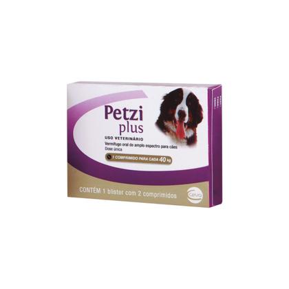 Imagem de Kit 3 Vermífugo Petzi Plus Cães 40kg com 2 Comprimidos Ceva