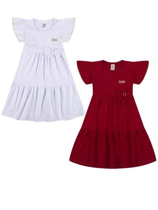 Imagem de Kit 3 Vestidos bebê Menina Verão Três Marias Com Laço Kit Sortido bebê menina dias quentes