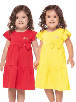 Imagem de Kit 3 Vestidos bebê Menina Verão Três Marias Com Laço Kit Sortido bebê menina dias quentes