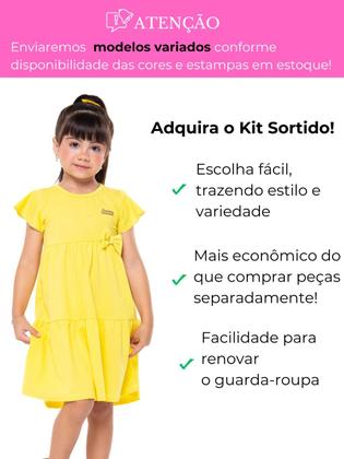 Imagem de Kit 3 Vestidos bebê Menina Verão Três Marias Com Laço Kit Sortido bebê menina dias quentes