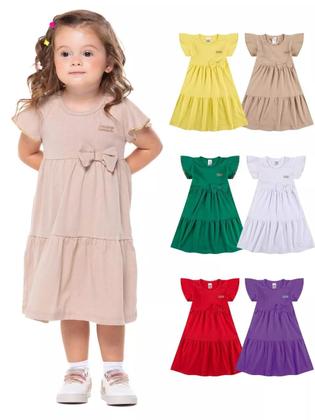 Imagem de Kit 3 Vestidos bebê Menina Verão Três Marias Com Laço Kit Sortido bebê menina dias quentes