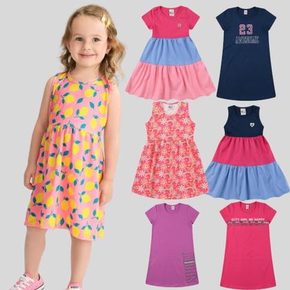 Imagem de Kit 3 Vestidos Infantil de Menina 1 ao 10 anos