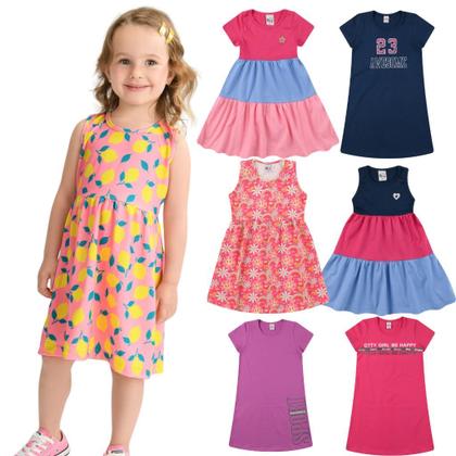 Imagem de Kit 3 Vestidos Infantil de Menina 1 ao 10 anos