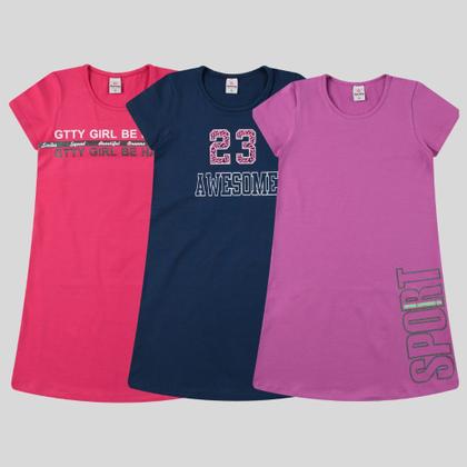 Imagem de Kit 3 Vestidos Infantil de Menina 1 ao 10 anos