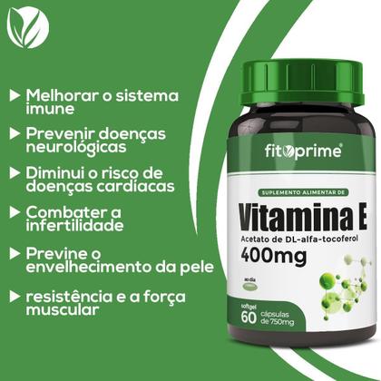 Imagem de Kit 3 Vitamina E 400Mg 400Ui Por Cápsula Com 60 Cápsulas