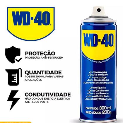 Imagem de Kit 3 Wd40 Óleo Spray Multiuso Desengripante Lubrifica 300ml