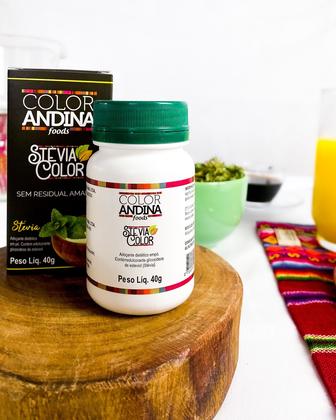Imagem de Kit 3 x Adoçante Stevia Color Andina 100% Natural Em Pó Pote 40g Sem Sabor Residual Amargo