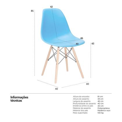 Imagem de KIT - 3 x cadeiras Charles Eames Eiffel DSW - Base de madeira clara