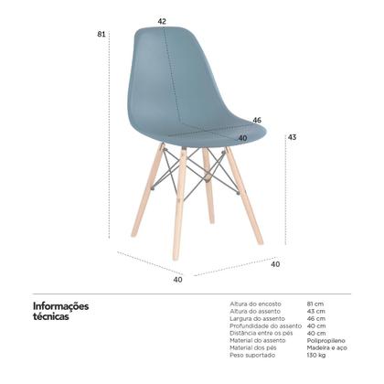 Imagem de KIT - 3 x cadeiras Charles Eames Eiffel DSW - Base de madeira clara