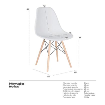 Imagem de KIT - 3 x cadeiras Charles Eames Eiffel DSW - Base de madeira clara