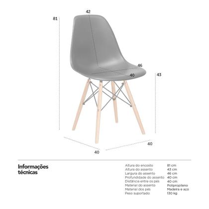 Imagem de KIT - 3 x cadeiras Charles Eames Eiffel DSW - Base de madeira clara