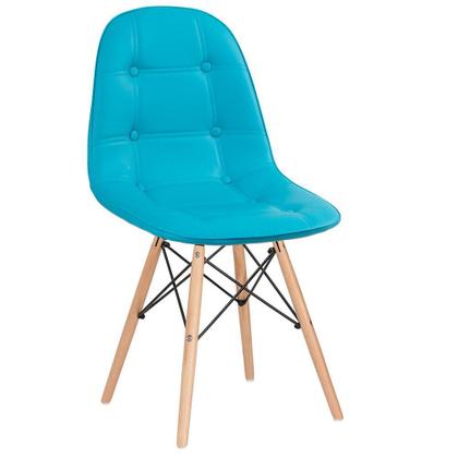 Imagem de KIT - 3 x cadeiras estofadas Eames Eiffel Botonê - Base de madeira clara