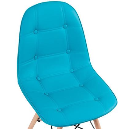 Imagem de KIT - 3 x cadeiras estofadas Eames Eiffel Botonê - Base de madeira clara