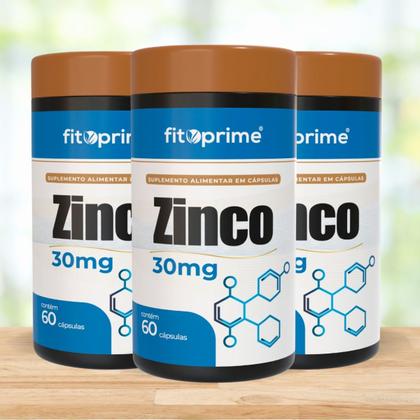 Imagem de Kit 3 Zinco 30mg Com 60 Cápsulas Fitoprime