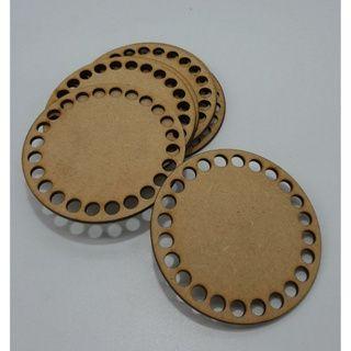 Imagem de Kit 30 Bases Redonda 10 cm MDF Cru para Cesto Crochê Fio de Malha