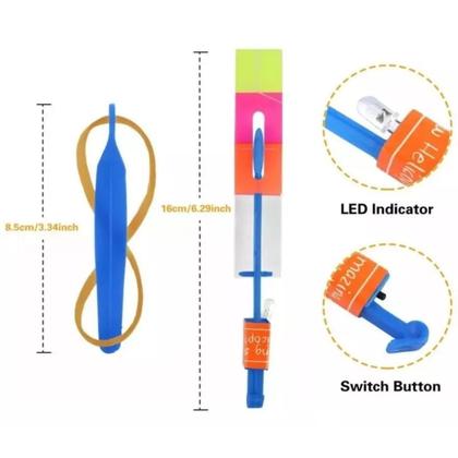 Imagem de Kit 30 Brinquedos Foguete Helicóptero Voador Com Led Criança