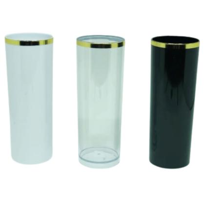 Imagem de KIT 30 Copos Long Drink Com Borda Metalizada 350ml  Liso S/ Gravar