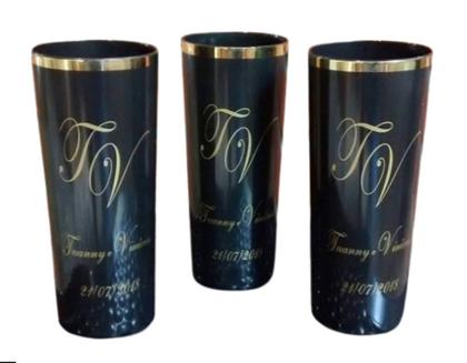 Imagem de KIT 30 Copos Long Drink Com Borda Metalizada 350ml  Liso S/ Gravar