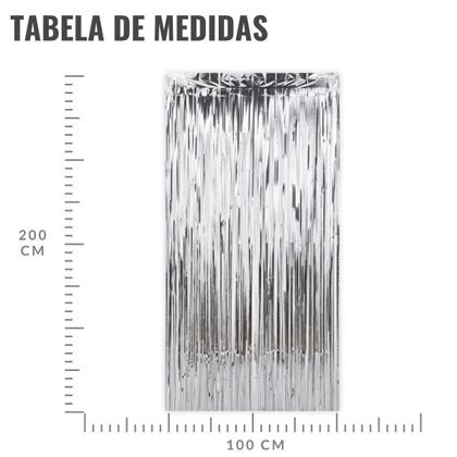 Imagem de Kit 30 Cortina Fitas Metalizadas Prata Decoração