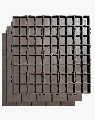 Imagem de Kit 30 Decks Madeira Plástico Encaixe Modular Piscina Sacada  30x30cm 