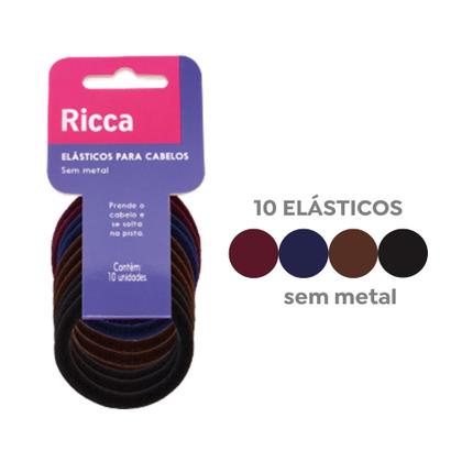 Imagem de Kit 30 Elásticos para Cabelo Prendedor Lacinho Sem Metal Tamanho Médio Ricca