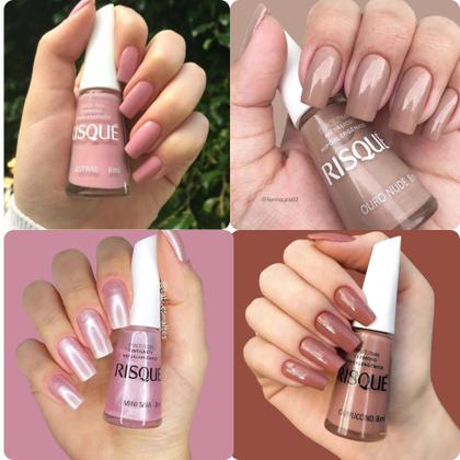 Imagem de Kit 30 Esmaltes Risque Diversas Cores Cremoso Hipoalergênico