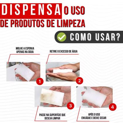 Imagem de Kit 30 Esponja Mágica Bucha Melamina Buchinha Multiuso Tira Manchas Esfregão Limpeza Atacado